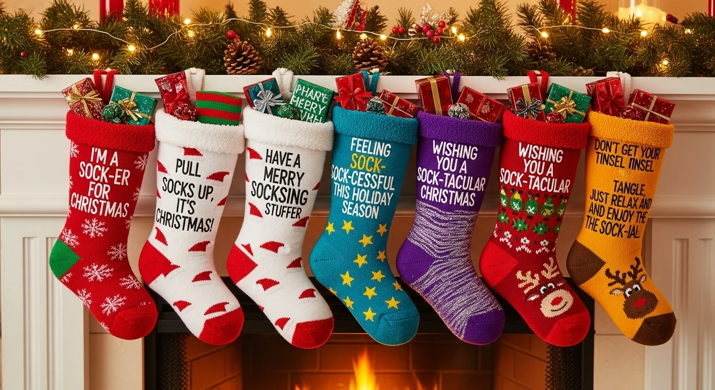 Gift-Tag Sock Puns