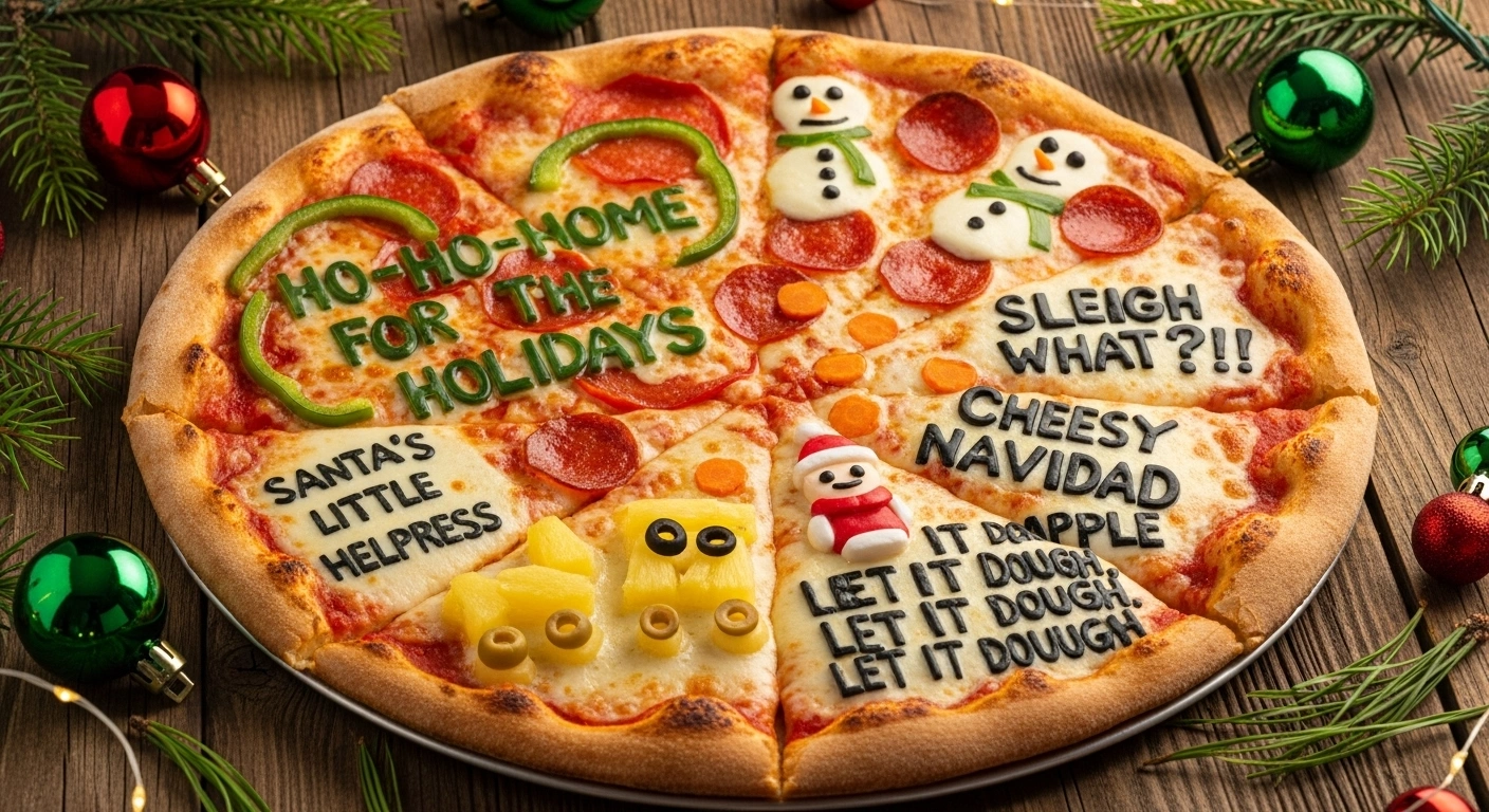Cute Christmas Pizza Puns