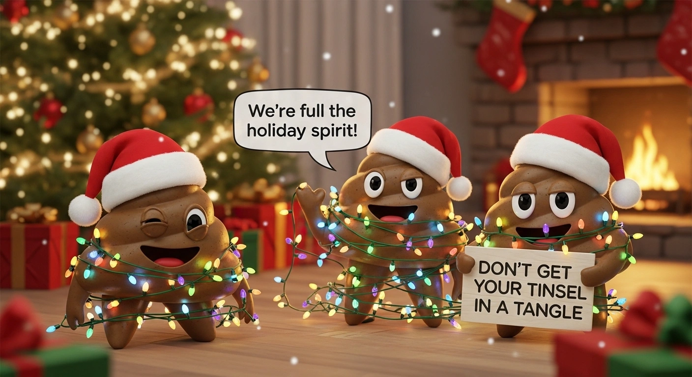 Short Christmas Poop Puns