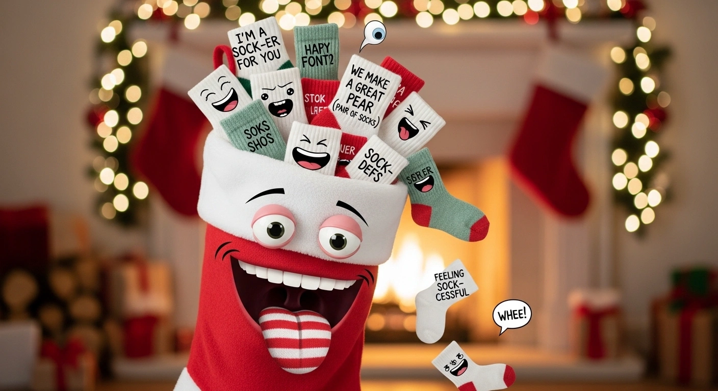 Short Christmas Sock Puns