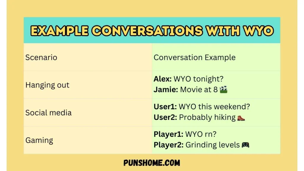 Example Conversations with WYO