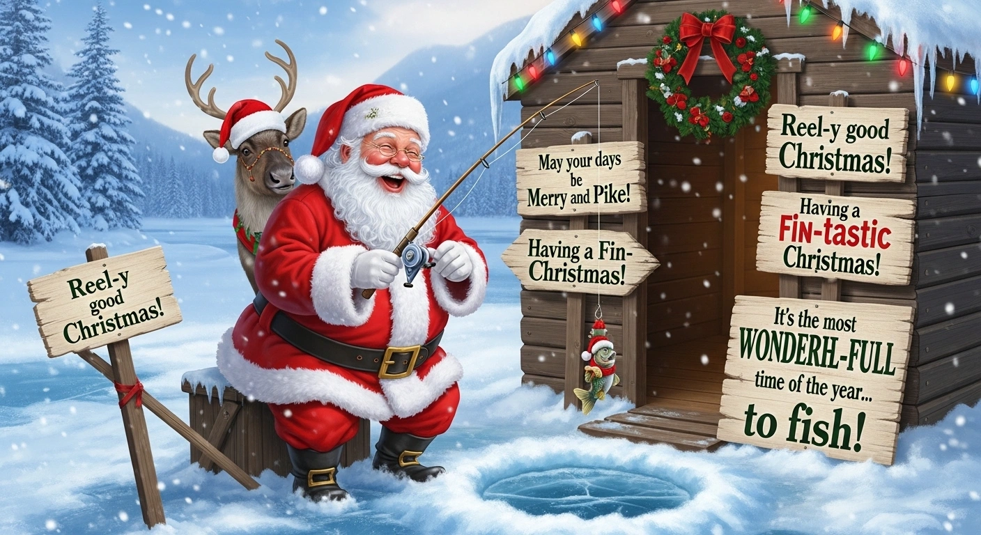 Short christmas fishing puns